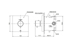 Van điều chỉnh nhiệt độ Toto TBV02402B/TBN01001B dùng cho loại nút nhấn, kèm phụ kiện âm tường