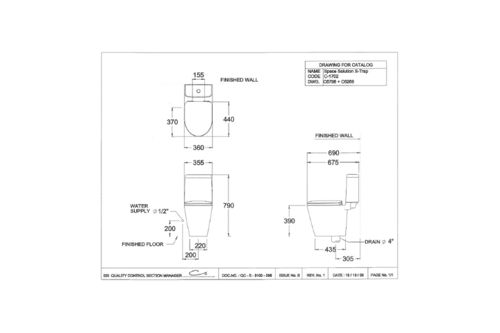 Bàn cầu 2 khối Cotto C126207 nắp đóng êm