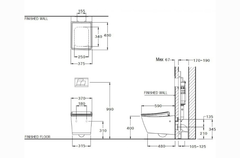 Bàn cầu COTTO SC19337(F) treo tường nắp đóng êm  Thantara