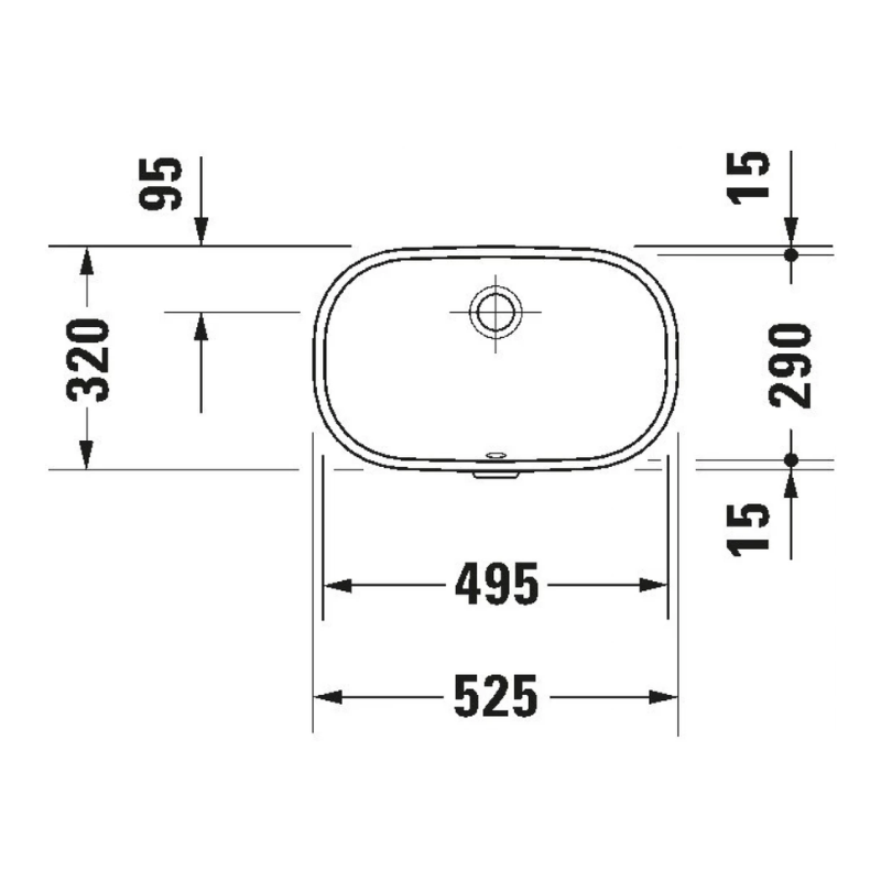 Chậu lavabo âm bàn Duravit 0338490000 dòng D-Code