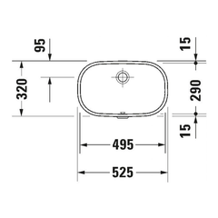 Chậu lavabo âm bàn Duravit 0338490000 dòng D-Code