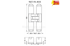 Bản lề âm 3D Häfele 927.91.833 đen mờ