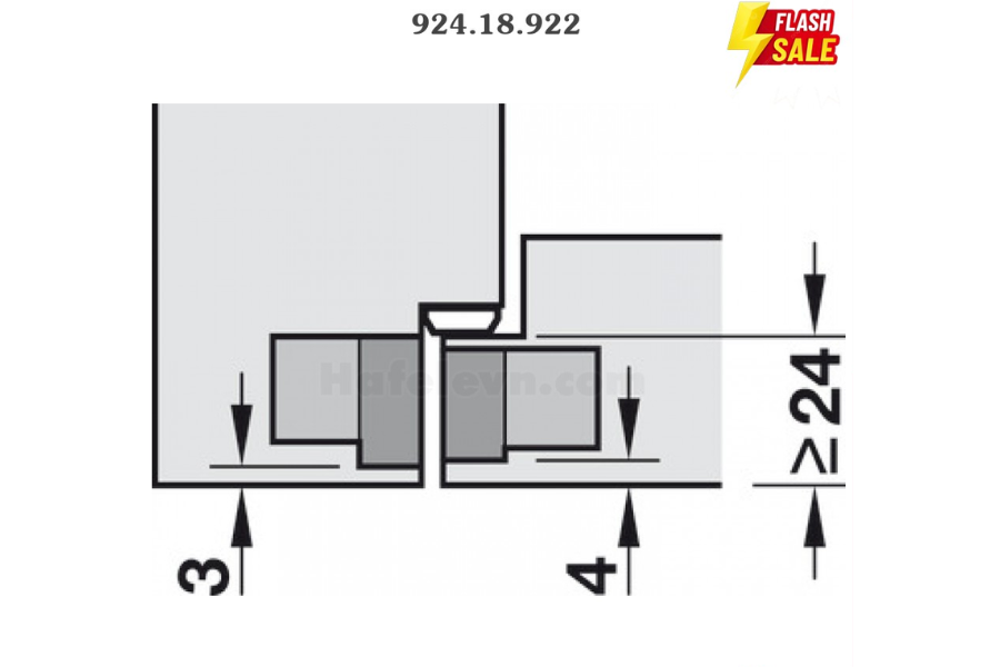 Bản lề âm Hafele 924.18.922 F2 màu nickel mờ