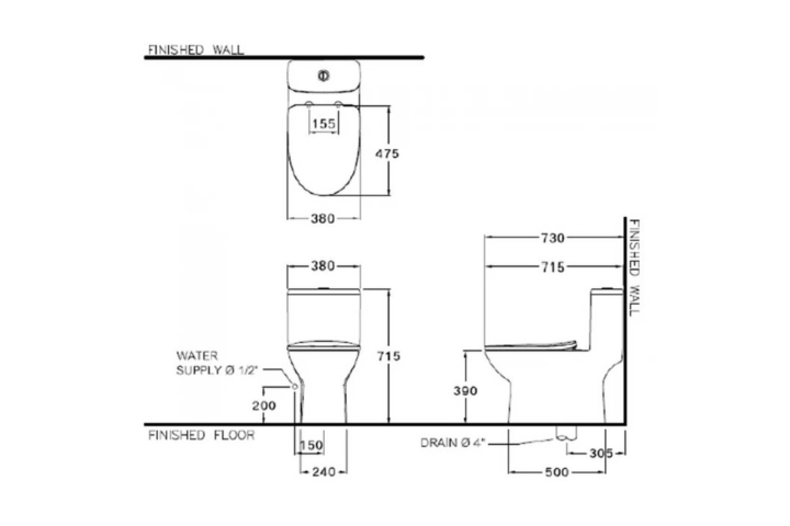 Bàn cầu 1 khối Cotto C105507 nắp đóng êm
