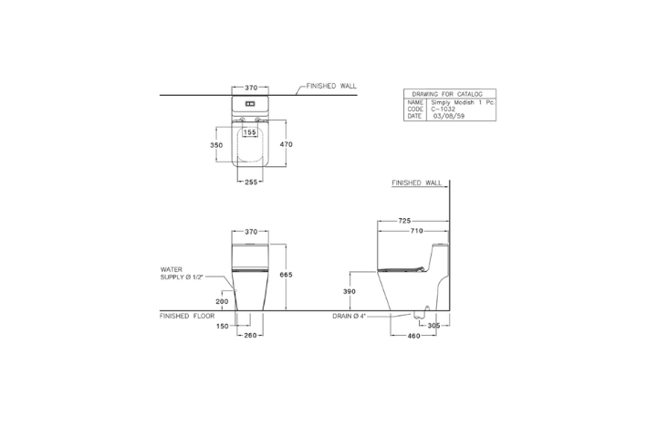 Bàn cầu 1 khối Cotto C1032 MBK nắp đóng êm