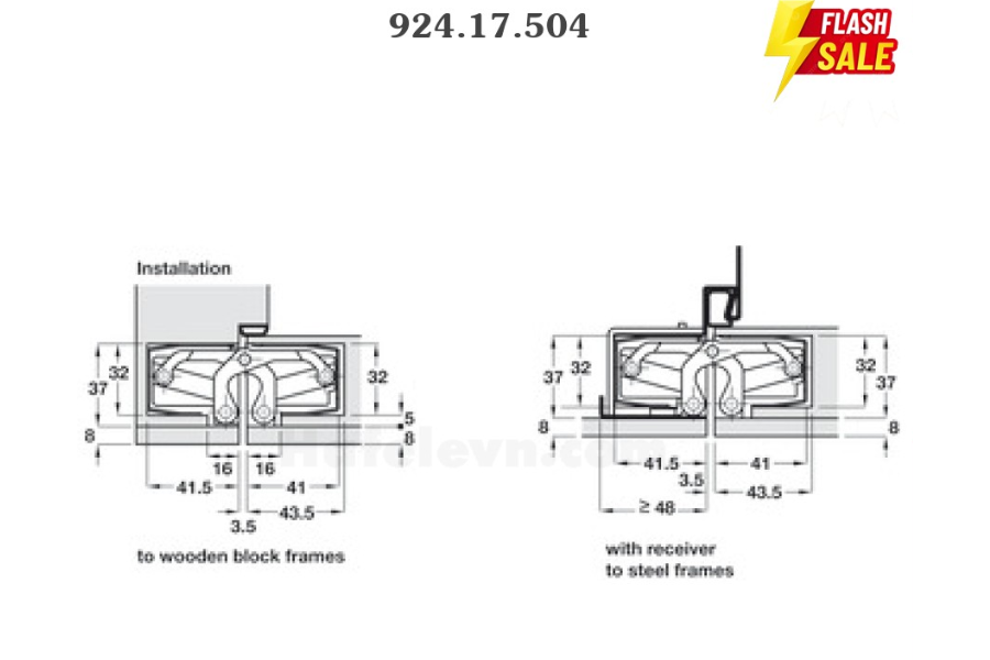 Bản lề âm Hafele 924.17.504 TE640 inox mờ