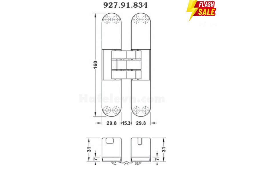 Bản lề âm Hafele 927.91.834 mạ chrome mờ