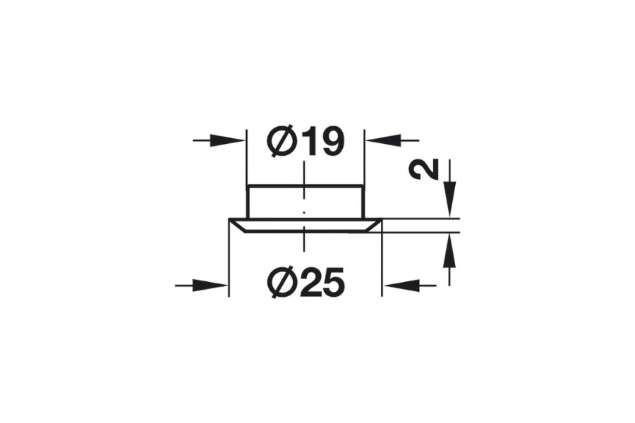 Nắp chụp thân khóa Symo Hafele 219.19.350 D19mm màu đen