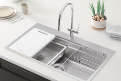 Chậu rửa bát Konox KN8751TS Dekor 1 hố chống xước Workstation Sink