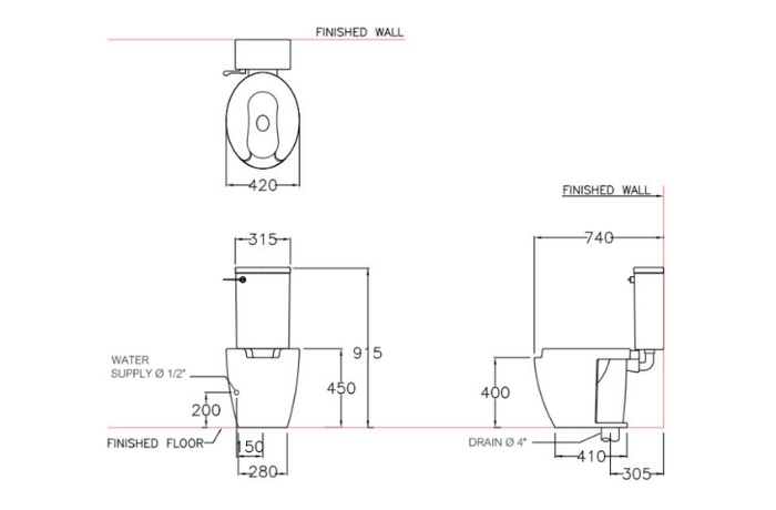 Bàn cầu SC6652 02 khối Forall 40 kèm nắp