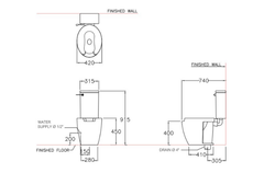 Bàn cầu SC6652 02 khối Forall 40 kèm nắp