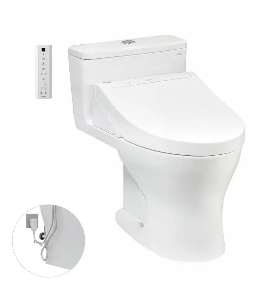 Bàn cầu một khối TOTO MS855DW14XW kèm nắp rửa điện tử WASHLET dòng C5 TCF24410AAA