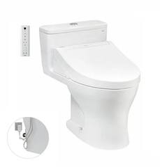 Bàn cầu một khối TOTO MS855DW14XW kèm nắp rửa điện tử WASHLET dòng C5 TCF24410AAA