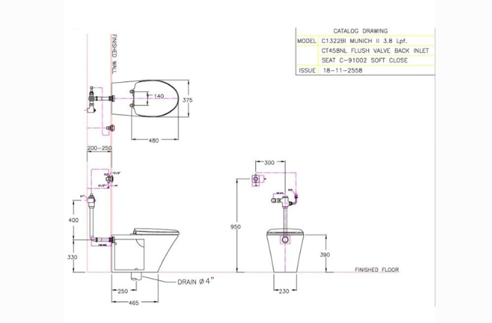 Bàn cầu treo tường nắp đóng êm Cotto C1322BI
