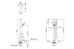 Vòi xả bồn nóng lạnh TOTO TBP02303AA kèm sen tắm ZL (Loại đặt sàn)