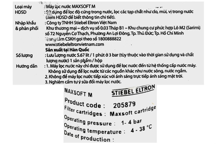 Máy lọc nước Stiebel Eltron Maxsoft M để gầm