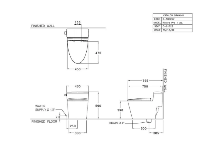 Bàn cầu 1 khối Cotto C105257 nắp đóng êm