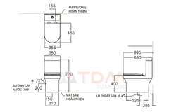 Bàn cầu 1 khối Cotto C11002HOS nắp đóng êm