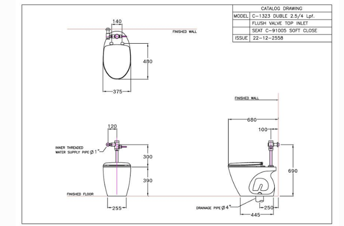 Bàn cầu treo tường nắp đóng êm Cotto C1323