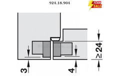 Bản lề kiến trúc Hafele 924.18.904 nhôm inox