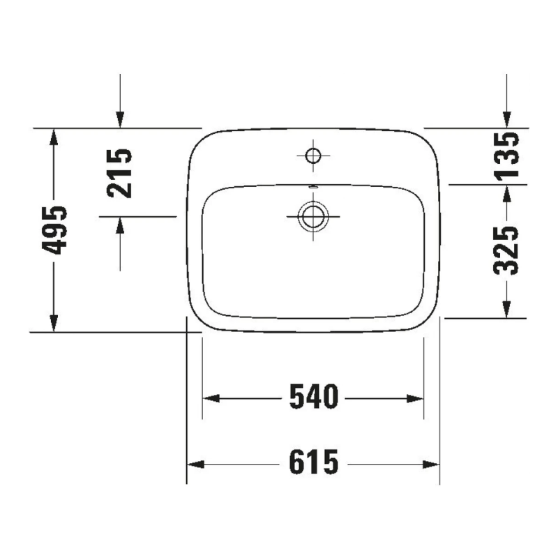 Chậu lavabo dương vành Duravit 374620000 dòng Durastyle