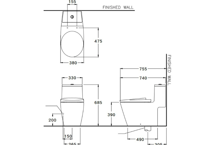 Bàn cầu 1 khối Cotto C100207 nắp đóng êm