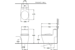 Bàn cầu 1 khối Cotto C100207 nắp đóng êm