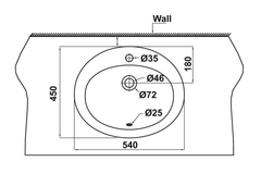 Chậu lavabo Sapporo 540 Hafele 588.79.012 dương vành