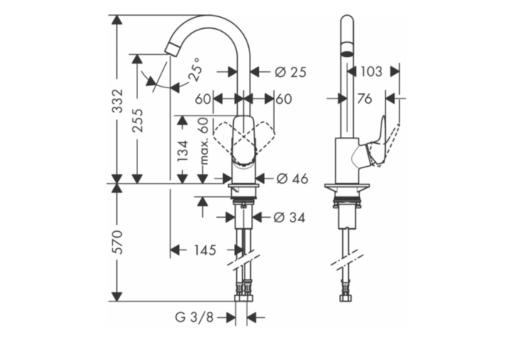 Vòi rửa chén Hansgrohe 71835000