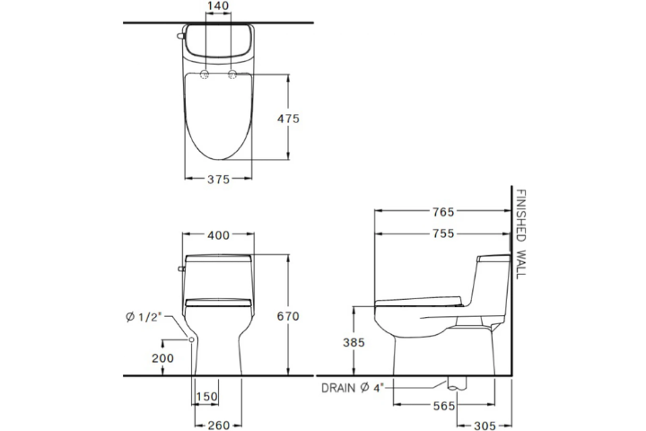 Bàn cầu 1 khối Cotto C1142(CN1) nắp rửa cơ