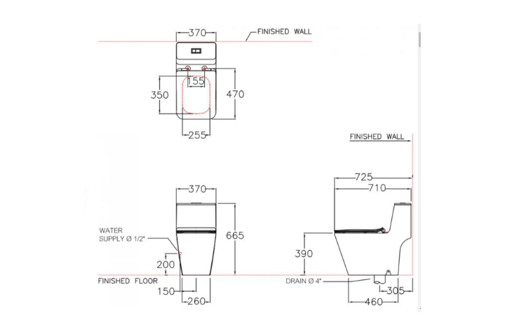 Bàn cầu 1 khối Cotto C10327 nắp đóng êm