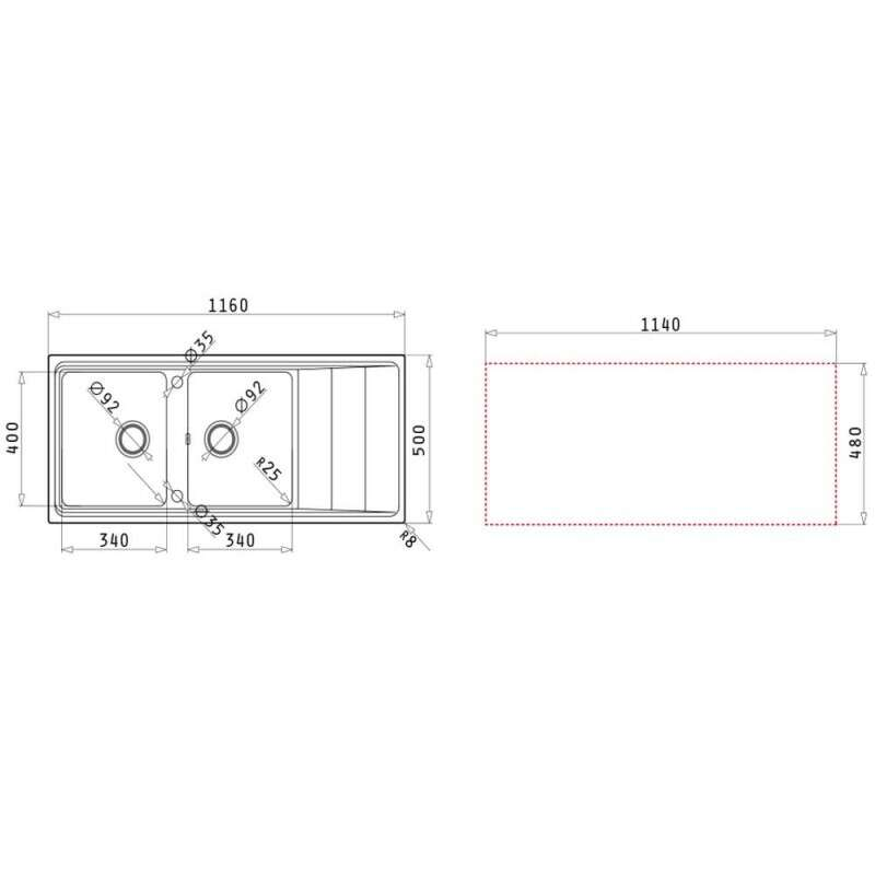Chậu rửa chén Pyramis STUDIO 2B 1D REV – POLISHED 0107156330