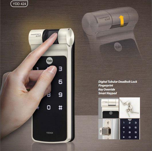 Khóa vân tay Yale YDD424+ với thiết kế sang trọng, hiện đại