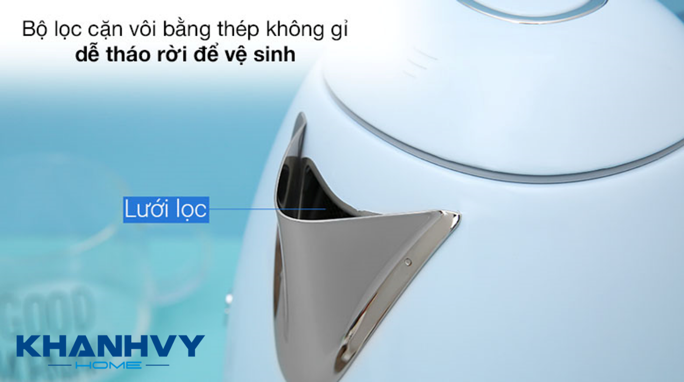 Ấm đun nước SMEG KLF03PBEU 535.43.678 được trang bị hệ thống mở nắp giảm chấn hiện đại