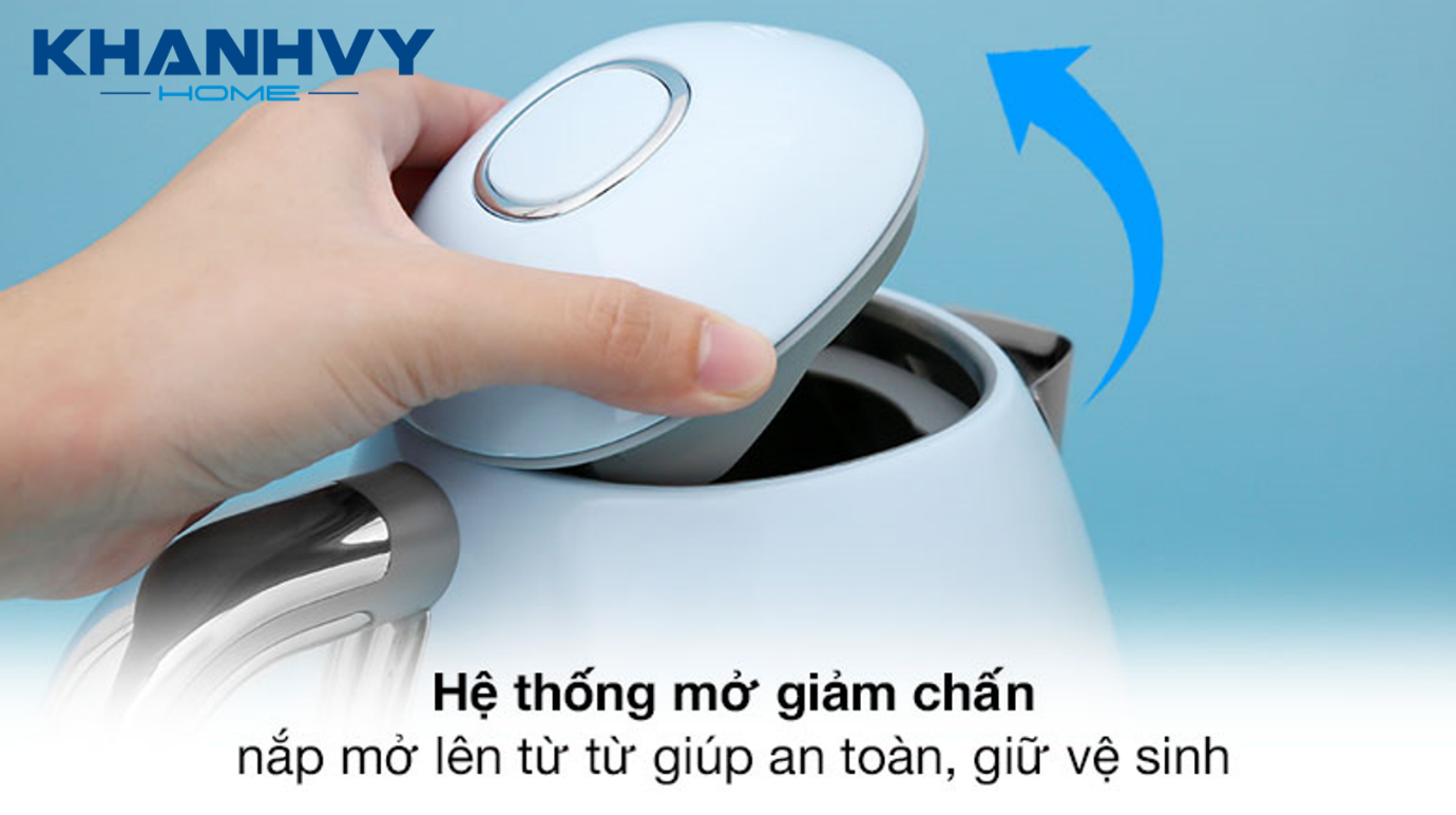 Lưới lọc cặn vôi bằng thép không gỉ ở miệng bình giúp lọc sạch cặn bẩn trong nước