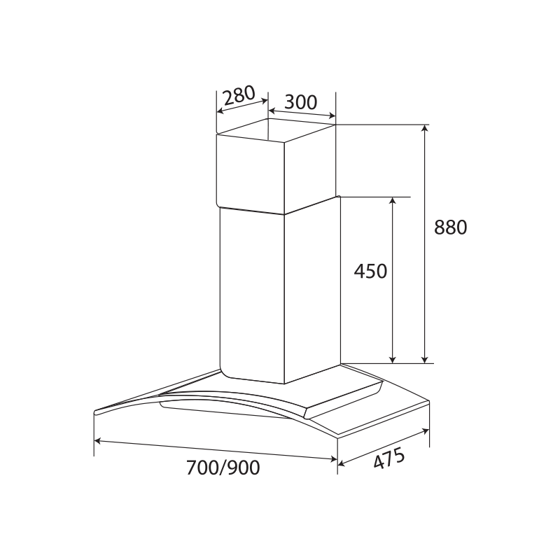 Hình kỹ thuật máy hút khử mùi KF-GB706