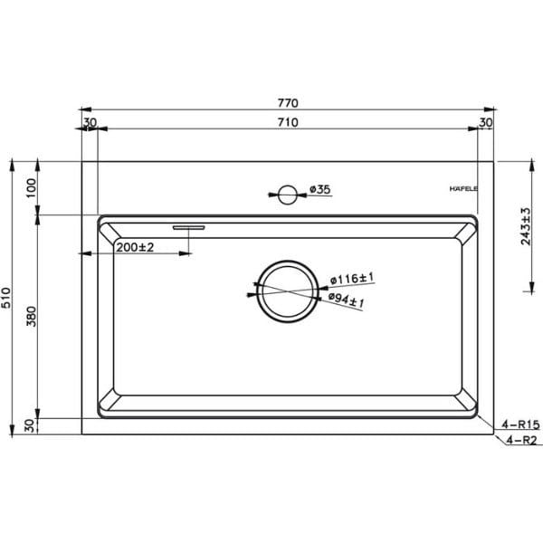 Chậu đá Hafele HS22-GEN1S90M - màu kem 577.25.430