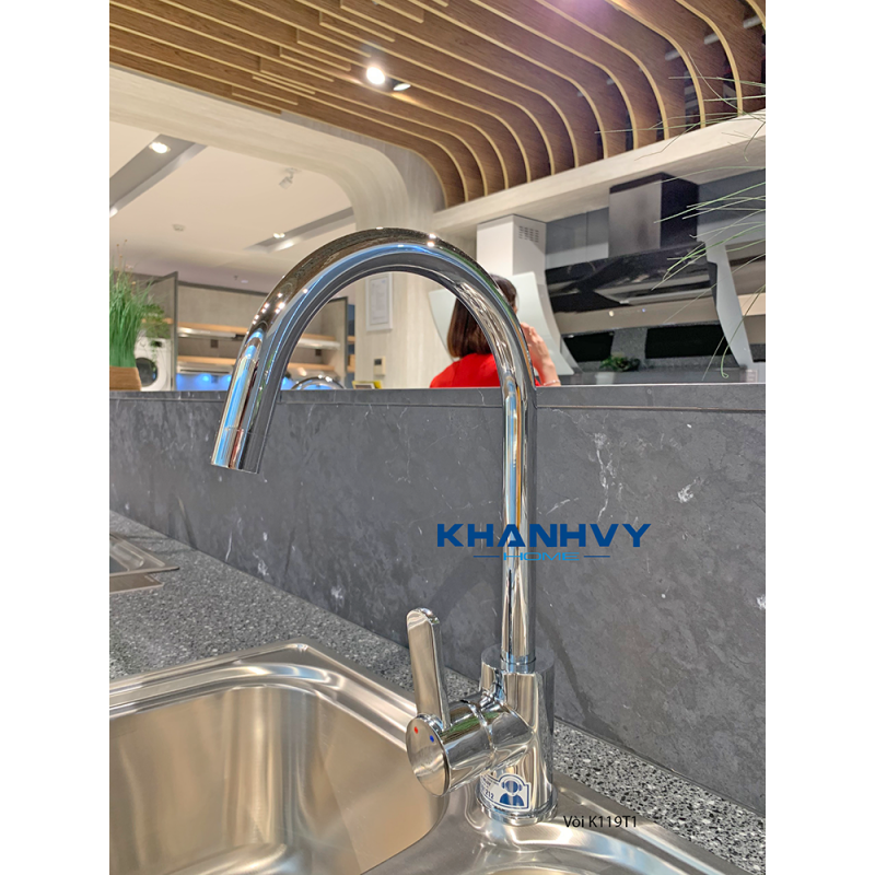 Vòi Đồng Thau Mạ Chrome K119T1 vòi rửa chén nóng lạnh tiện lợi
