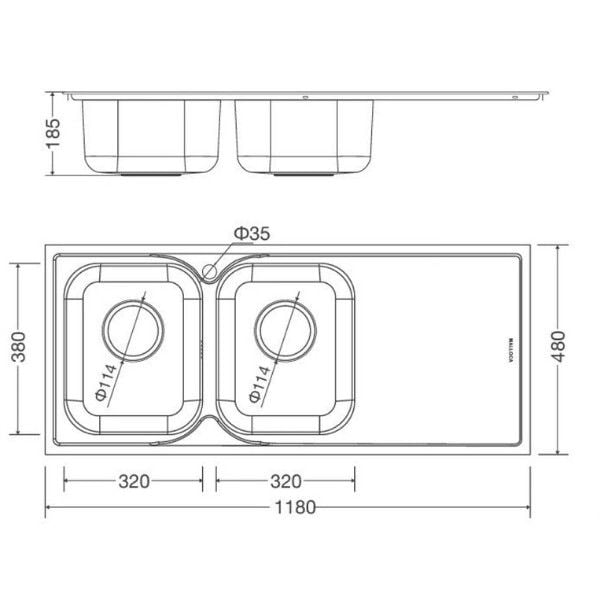 Chậu rửa chén Malloca MS 1026R