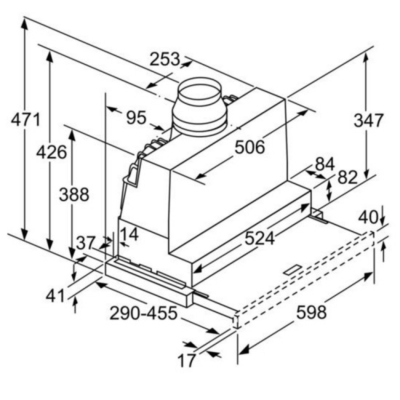 Các thông số của máy hút khử mùi âm tủ Bosch DFS067A50