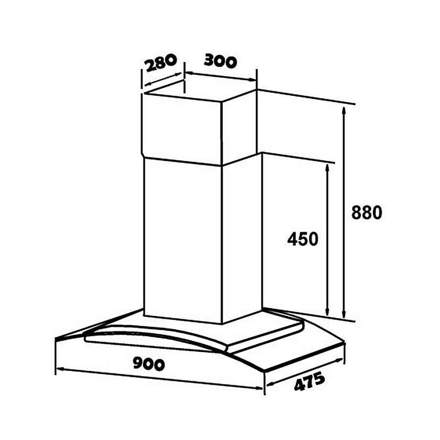 Hình kỹ thuật máy hút khử mùi KF-GB901