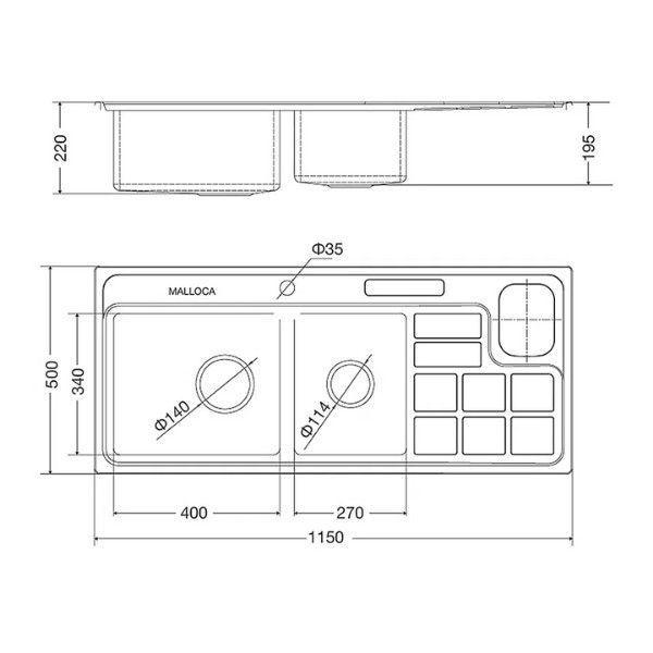 Chậu rửa chén Malloca MS 8817 N
