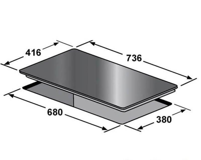 Kích thước bếp điện từ KAFF KF-FL108