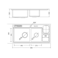 Chậu rửa chén Malloca MS 8804