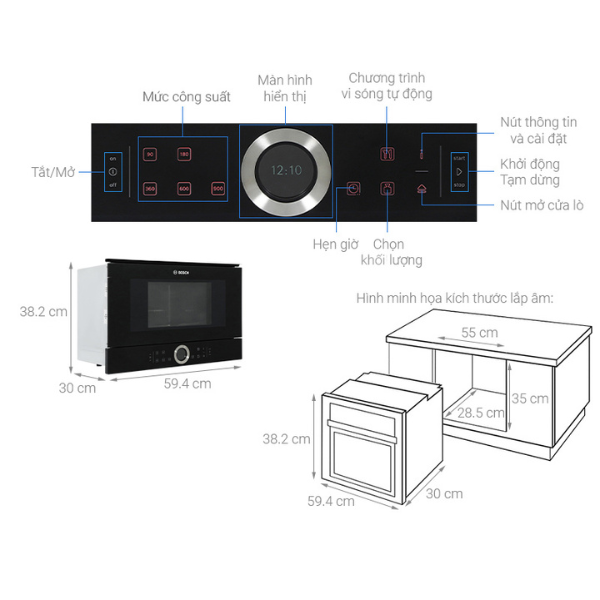 Lò vi sóng Bosch BFL634GB1B Series 8