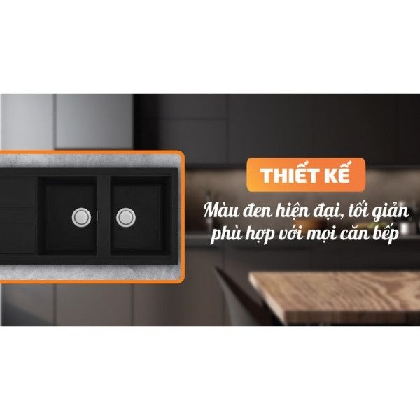 Chậu rửa chén Malloca NERO K-50040