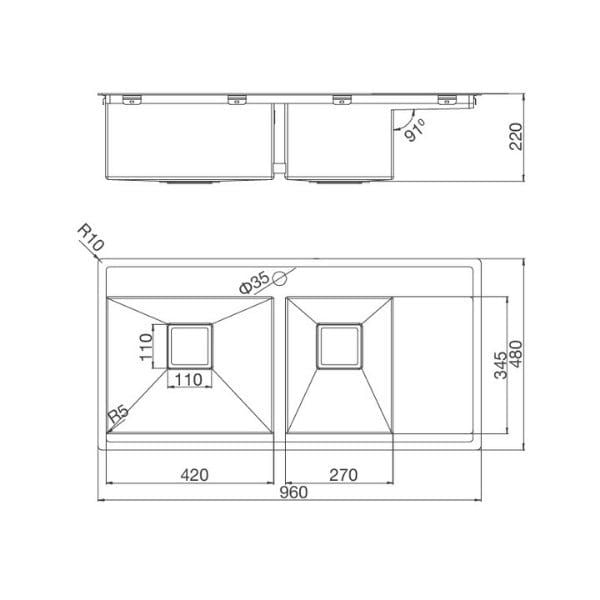 Chậu rửa chén malloca MS 6305T