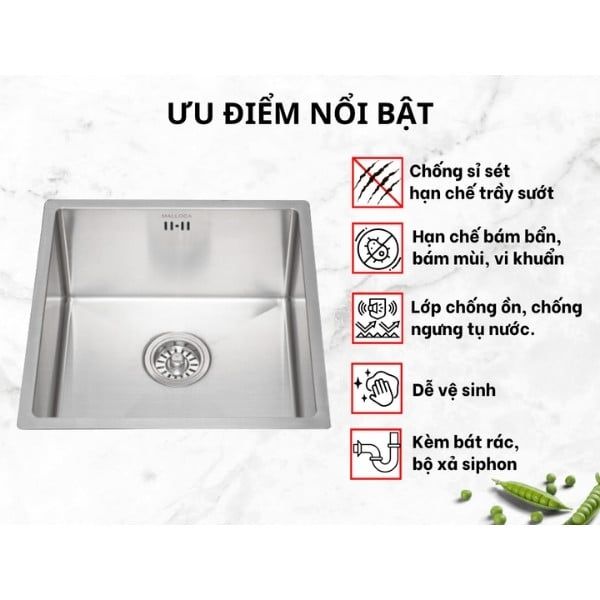 Chậu rửa chén Malloca MS 1044P