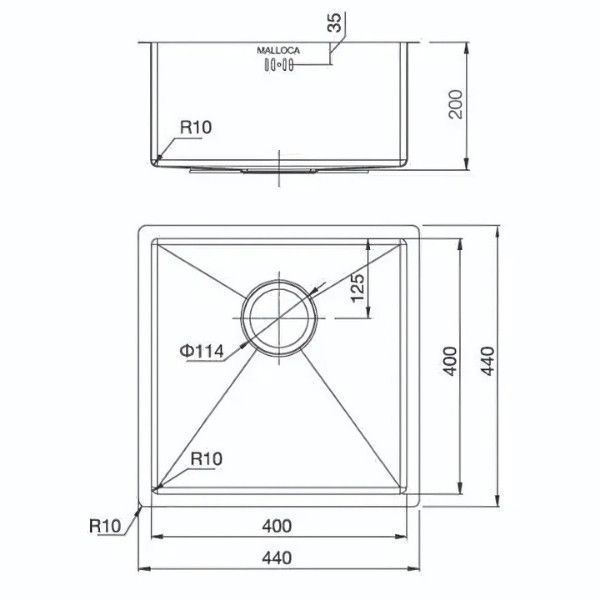 Chậu rửa chén Malloca MS 1044P