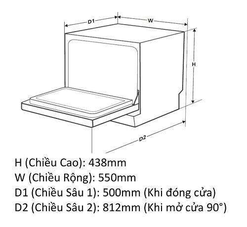  Thông số kỹ thuật máy rửa chén Canzy CZ QP368R